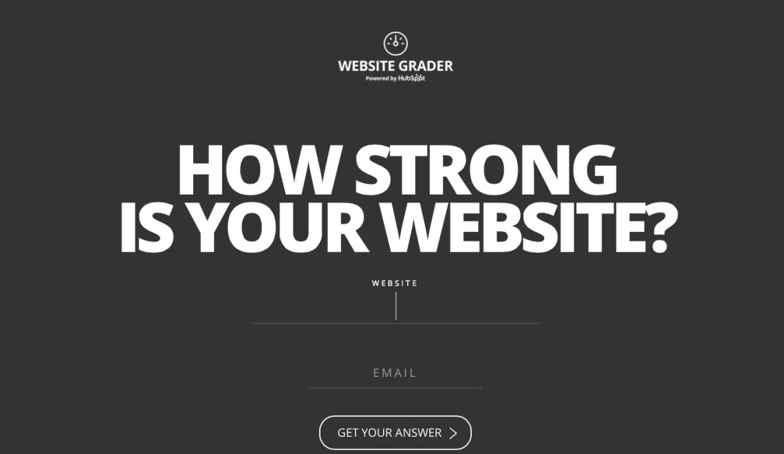 Website grader Startseite