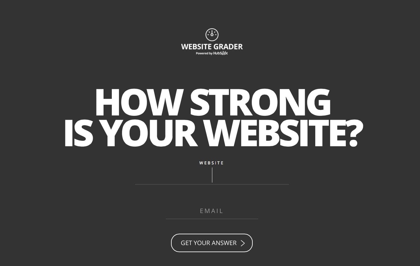 Website grader Startseite